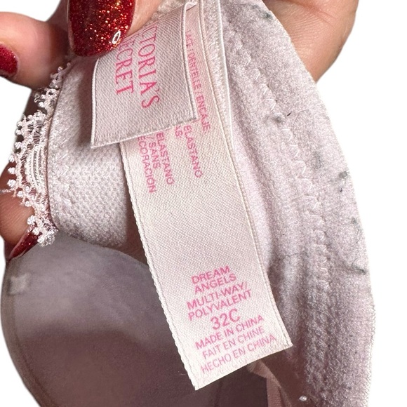 Victoria’s Secret Dream Angels Strapless Muti-Way Pink Pattern Rhinestones 32C - Picture 5 of 7